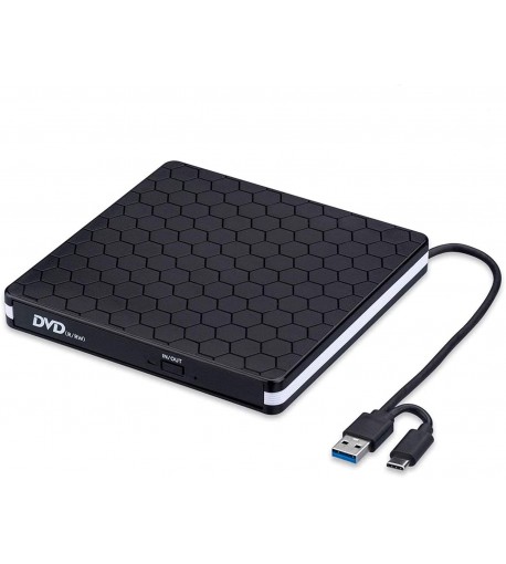 External USB CD/DVD Optical Drive - Mac and Windows Compatible